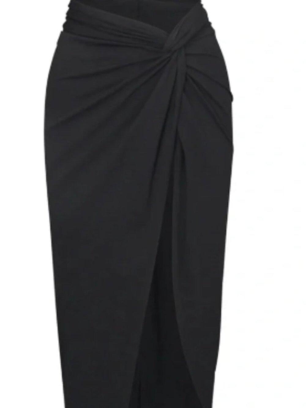 SKIMS Recycled Swim Sarong Skirt Onyx Black Size L NWT